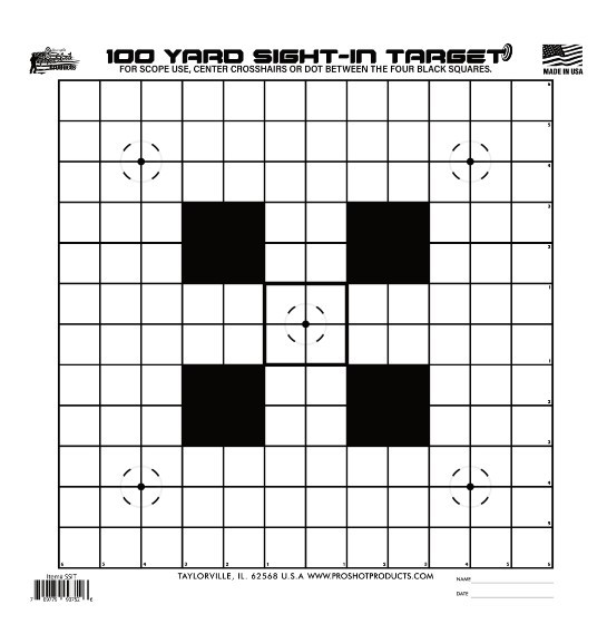 PROSHOT 100 YD. SCOPE SIGHT-IN TARGET 12 PK. HEAVY PAPER SSIT-12PK - Taurus Savings